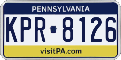 PA license plate KPR8126