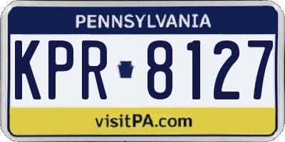 PA license plate KPR8127