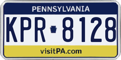 PA license plate KPR8128
