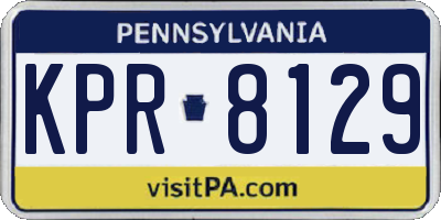 PA license plate KPR8129