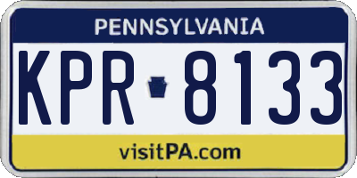 PA license plate KPR8133