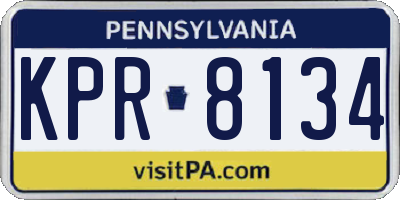 PA license plate KPR8134