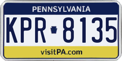 PA license plate KPR8135