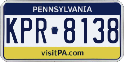 PA license plate KPR8138