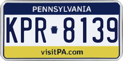 PA license plate KPR8139