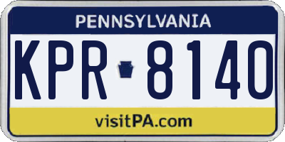 PA license plate KPR8140