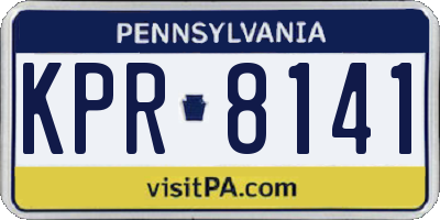 PA license plate KPR8141