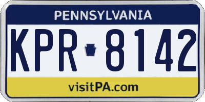 PA license plate KPR8142