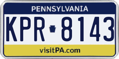 PA license plate KPR8143