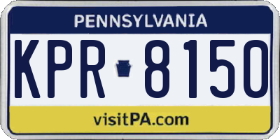 PA license plate KPR8150