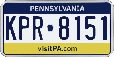 PA license plate KPR8151