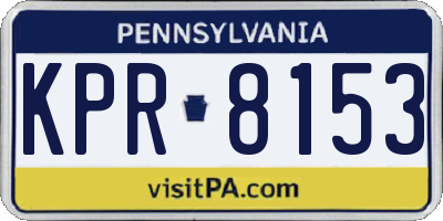 PA license plate KPR8153