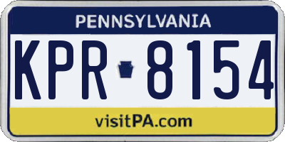 PA license plate KPR8154