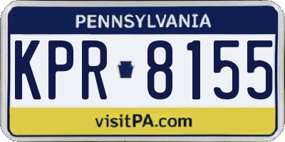 PA license plate KPR8155