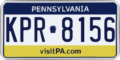 PA license plate KPR8156