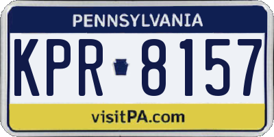 PA license plate KPR8157