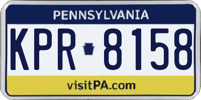 PA license plate KPR8158