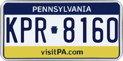 PA license plate KPR8160