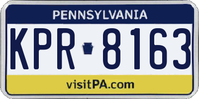 PA license plate KPR8163
