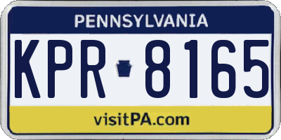 PA license plate KPR8165