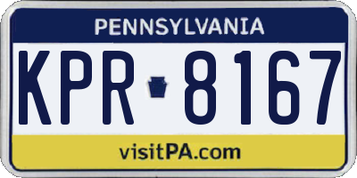 PA license plate KPR8167