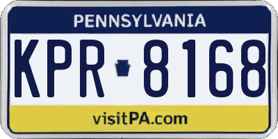 PA license plate KPR8168
