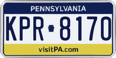 PA license plate KPR8170