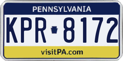 PA license plate KPR8172