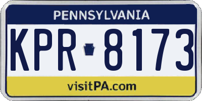 PA license plate KPR8173