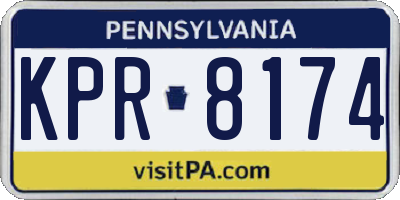 PA license plate KPR8174
