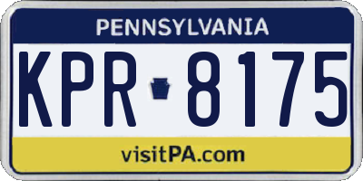 PA license plate KPR8175