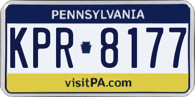 PA license plate KPR8177