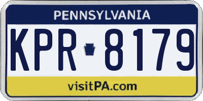 PA license plate KPR8179