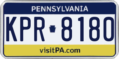 PA license plate KPR8180