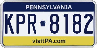 PA license plate KPR8182