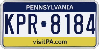 PA license plate KPR8184