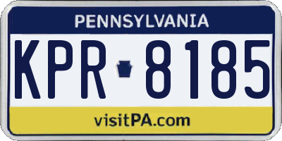 PA license plate KPR8185