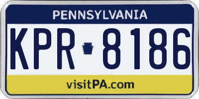 PA license plate KPR8186
