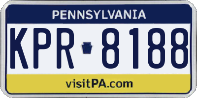 PA license plate KPR8188