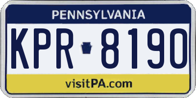PA license plate KPR8190