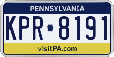 PA license plate KPR8191