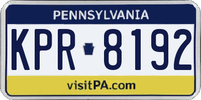 PA license plate KPR8192