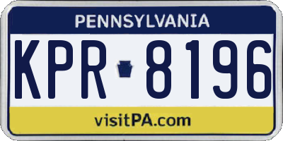PA license plate KPR8196