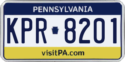 PA license plate KPR8201