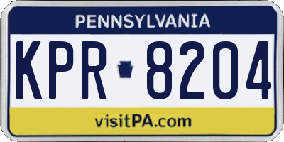PA license plate KPR8204