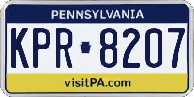 PA license plate KPR8207