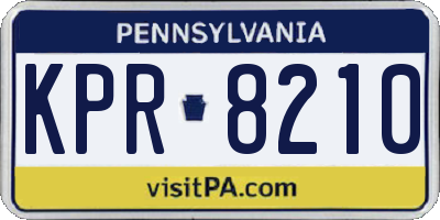 PA license plate KPR8210