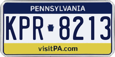 PA license plate KPR8213