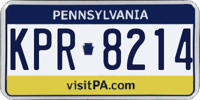 PA license plate KPR8214