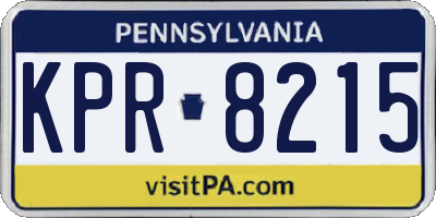 PA license plate KPR8215